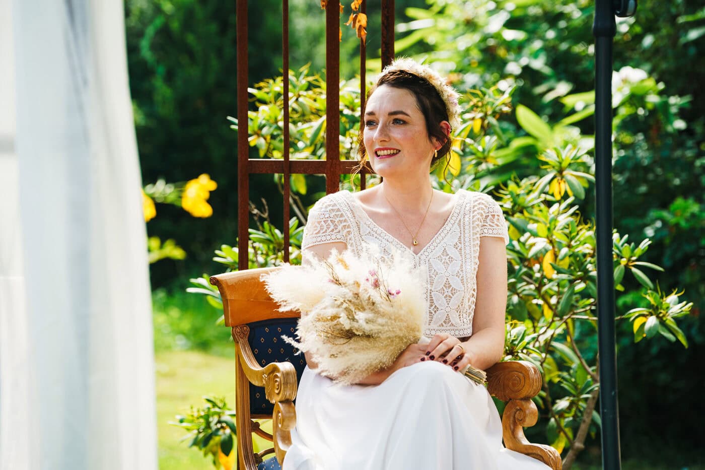 Hochzeit De Borgschüün Braut Trockenblumen